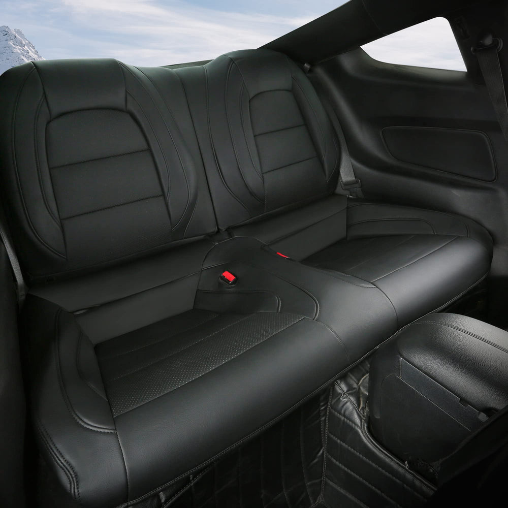GIANT PANDA soft leatherette texture seat cover adds luxurious touch and easy cleaning.