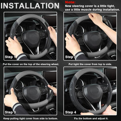 Giant Panda steering wheel cover anti-skid 3D honeycomb grip for safer driving.