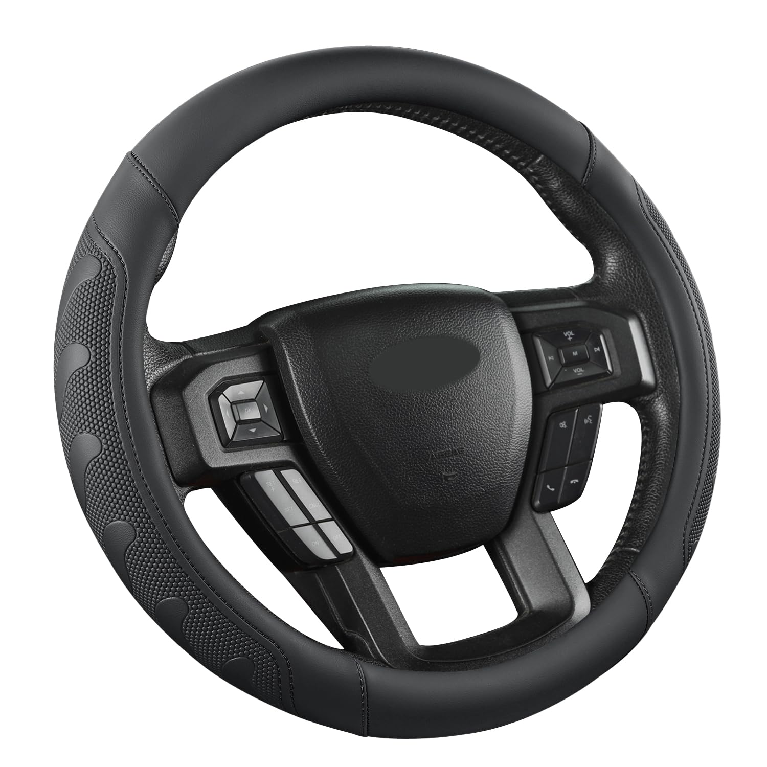 Installation guide and heat-assisted fit for GIANT PANDA steering wheel cover.