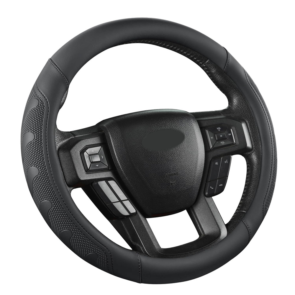 Installation guide and heat-assisted fit for GIANT PANDA steering wheel cover.