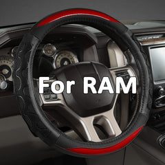 GIANT PANDA steering wheel cover for Dodge Ram 1500 fits 15.5–16 inches for a snug grip.