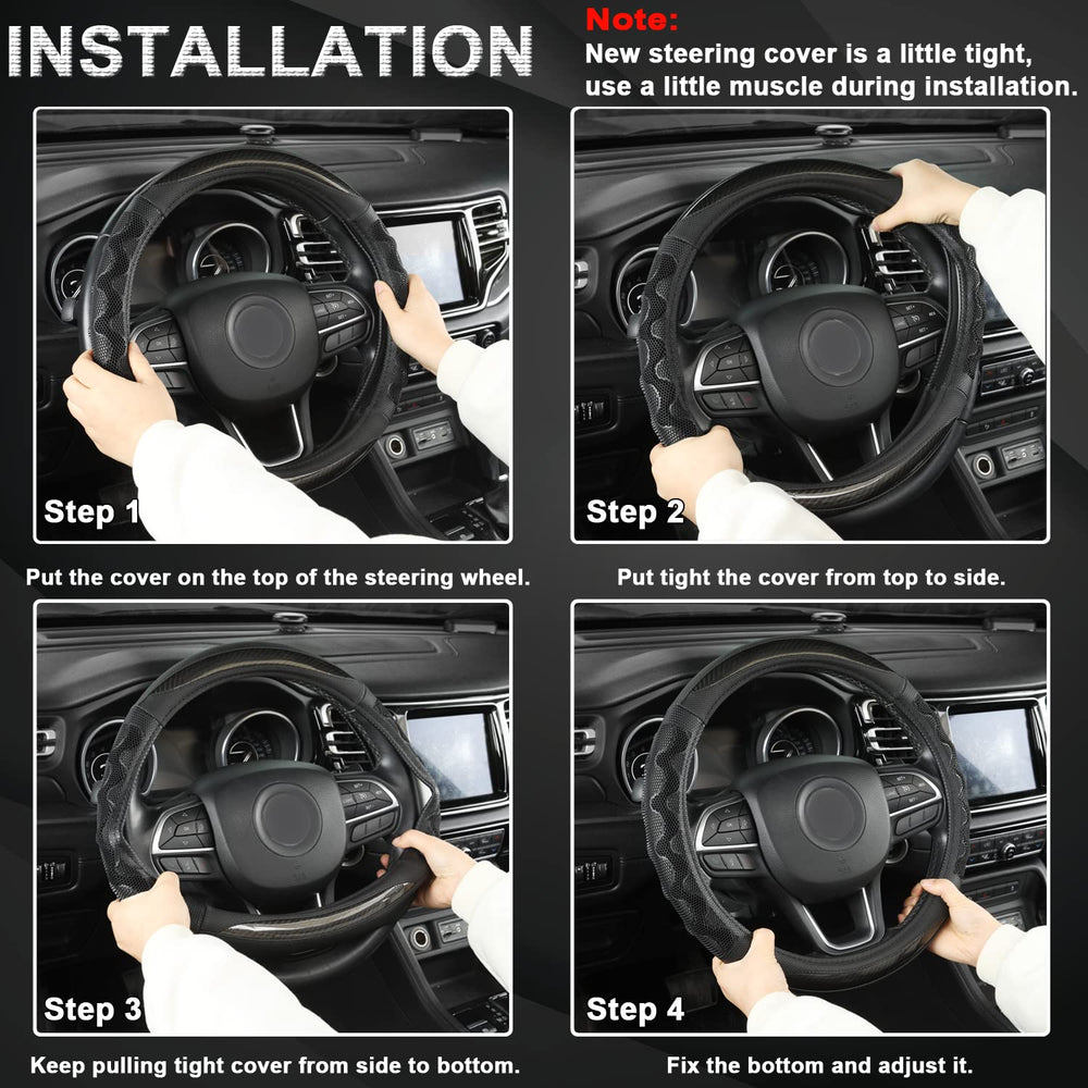 GIANT PANDA steering wheel cover easy to install with heat-friendly fit