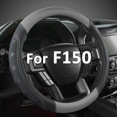 GIANT PANDA steering wheel cover fitted on Ford F-150 improves grip and style.