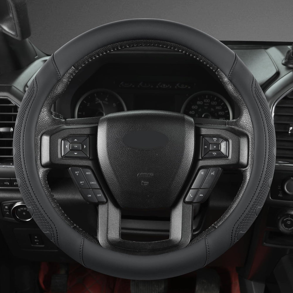 GIANT PANDA steering wheel cover for Ford F-250 improves grip and driving comfort.