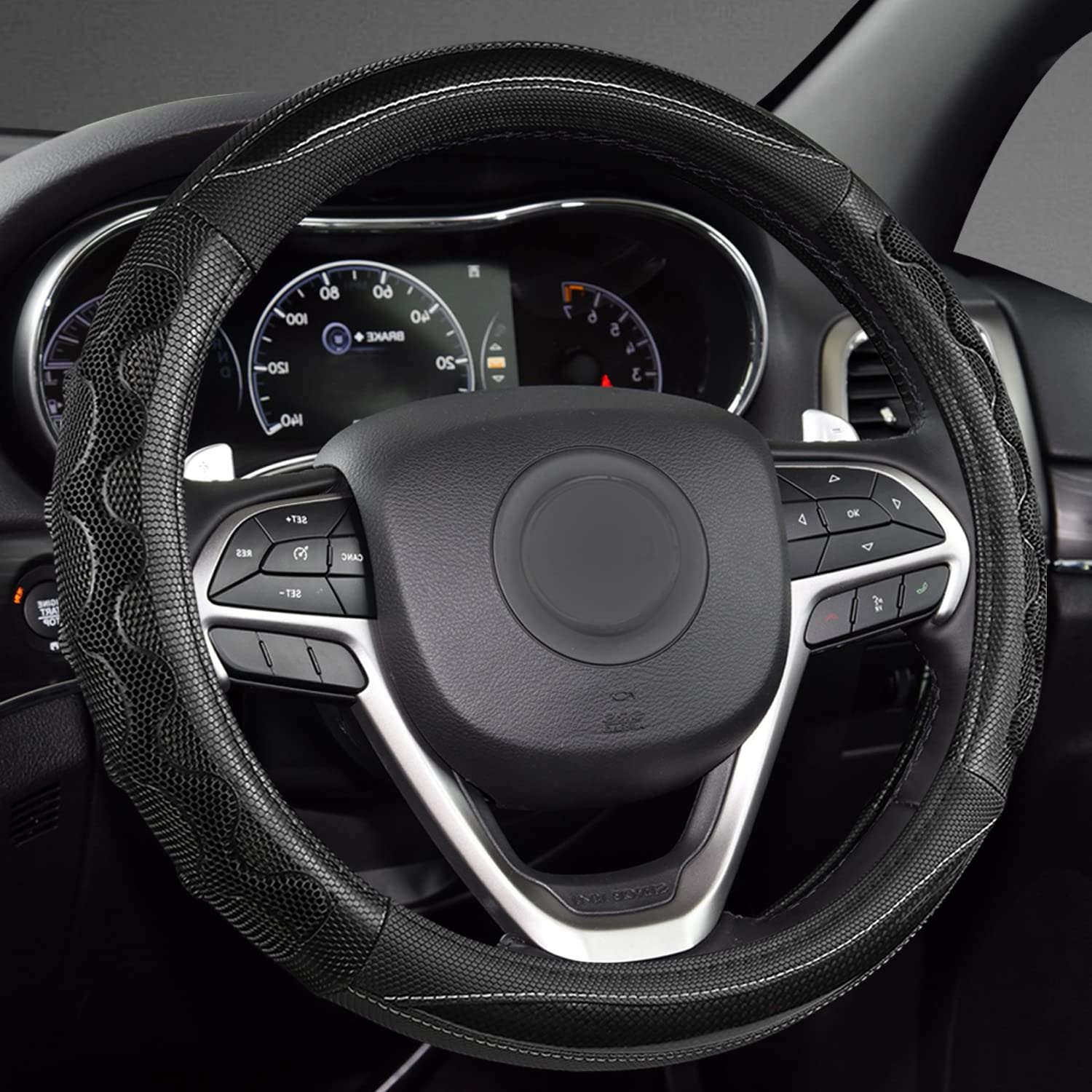 GIANT PANDA steering wheel cover for Jeep Wrangler with grip improvement and comfortable feel