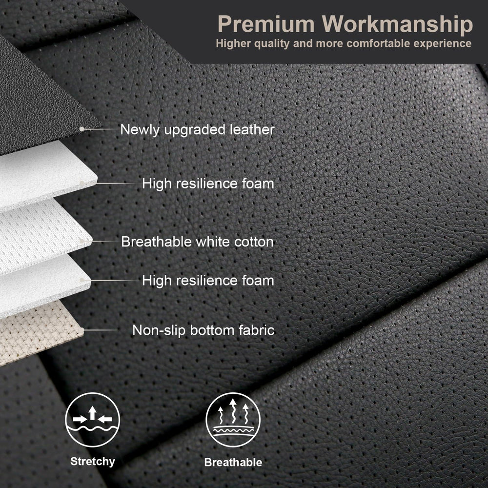 GIANT PANDA stitching-matched interior design improves Mustang's refined appearance.