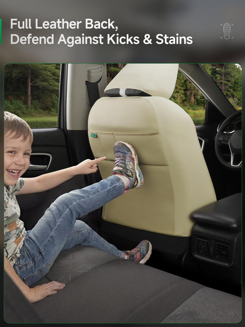 GIANT PANDA three-minute install front seat cover for quick setup.
