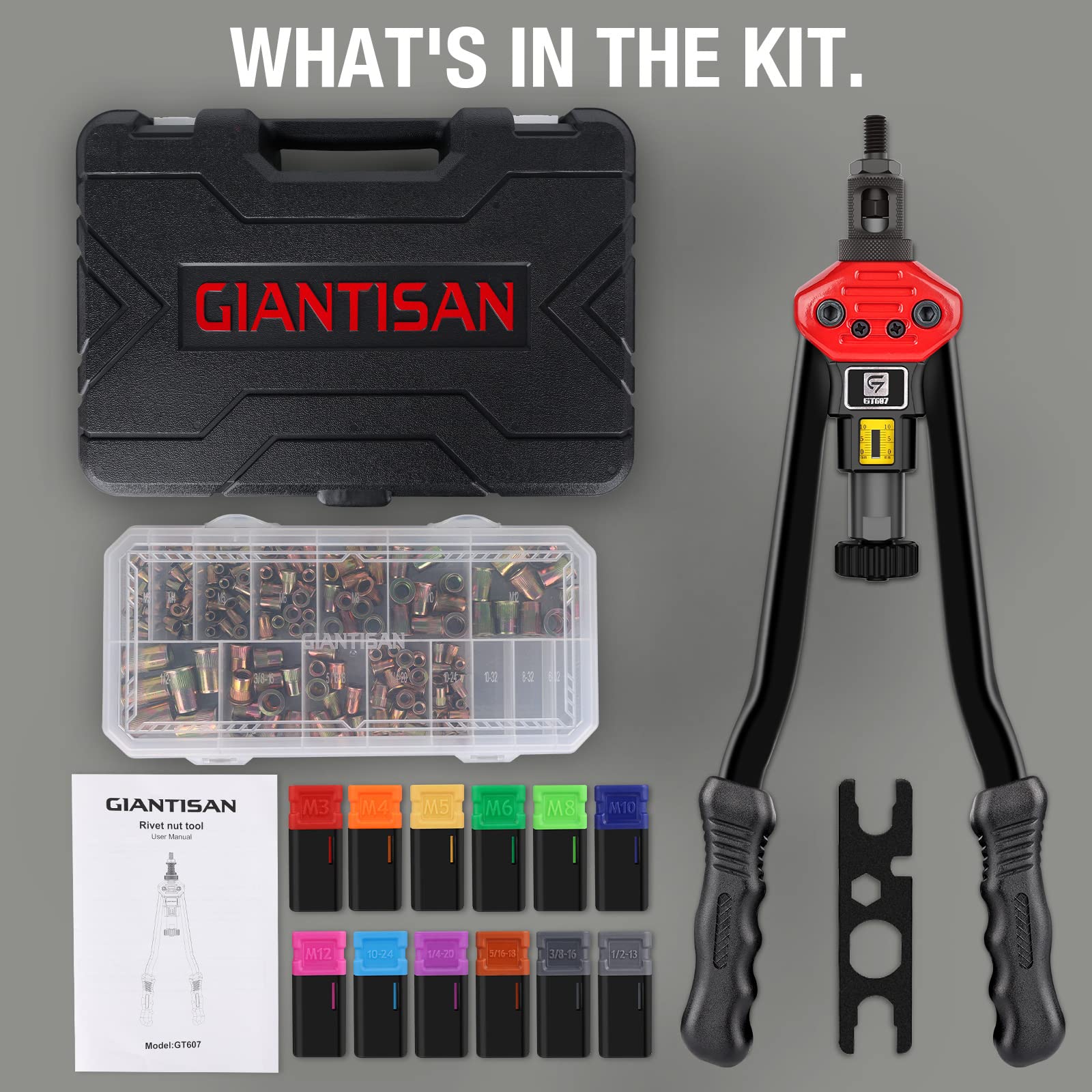 GIANTISAN Rivet Nut Tool in use, enabling a secure threaded insert.