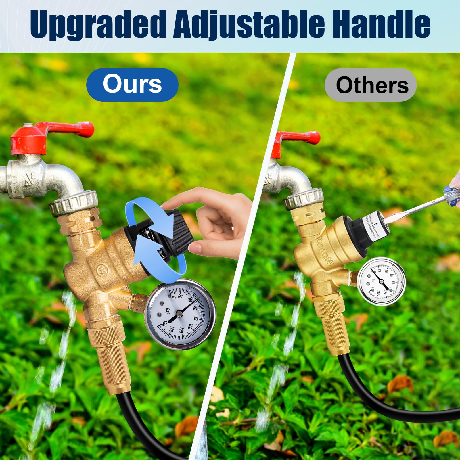 Gickbusus adjustable-top-handle demonstrates easy pressure setting for RV use