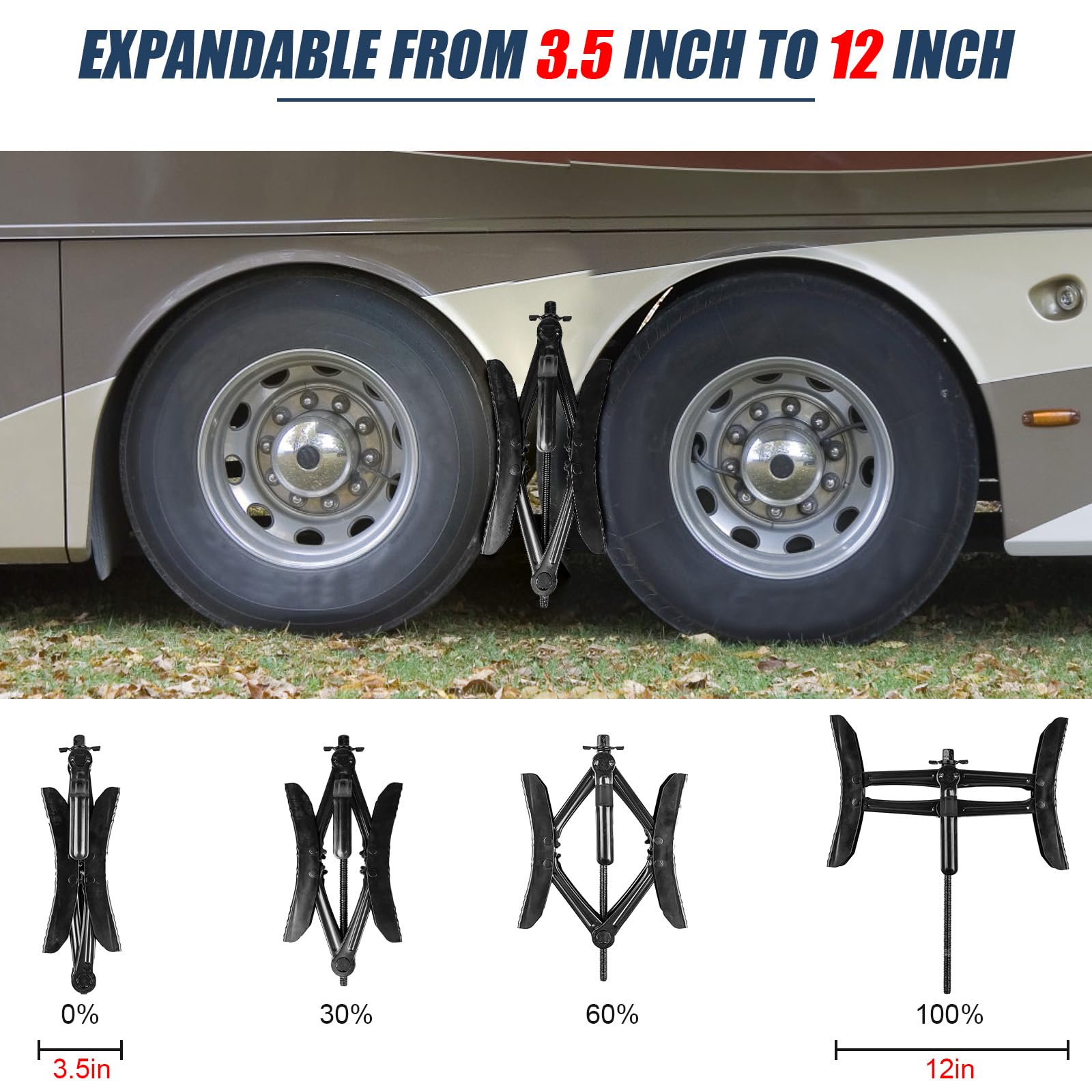 Gickbusus X-shaped wheel chock demonstrates compact, effective tire stabilization