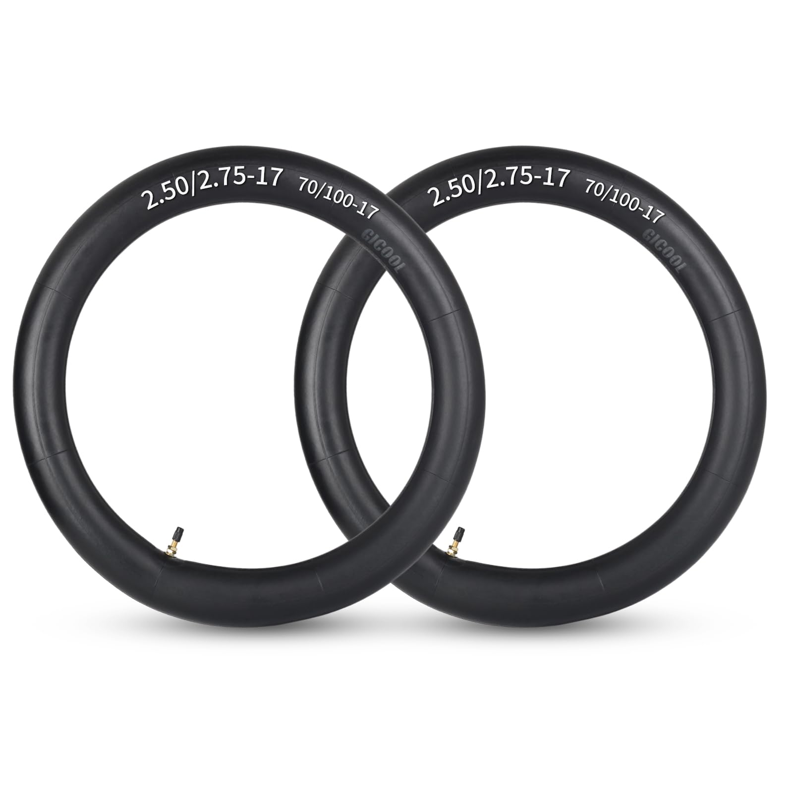 GICOOL 2.50/2.75-17 inner tubes with TR4 valve, two-pack ready for installation