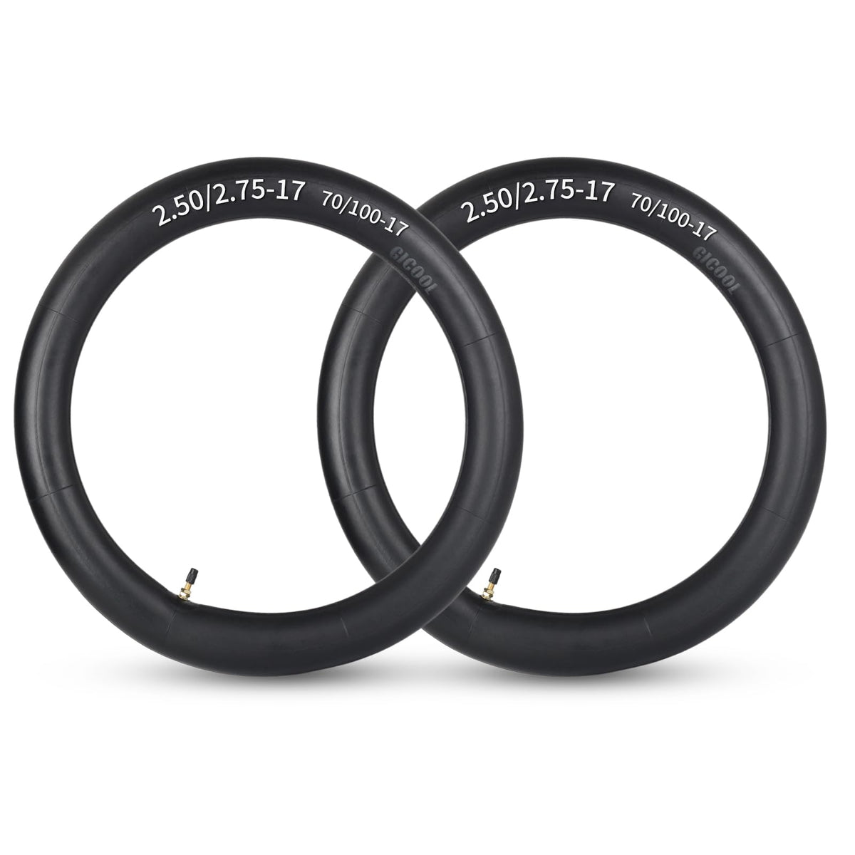 GICOOL 2.50/2.75-17 inner tubes with TR4 valve, two-pack ready for installation