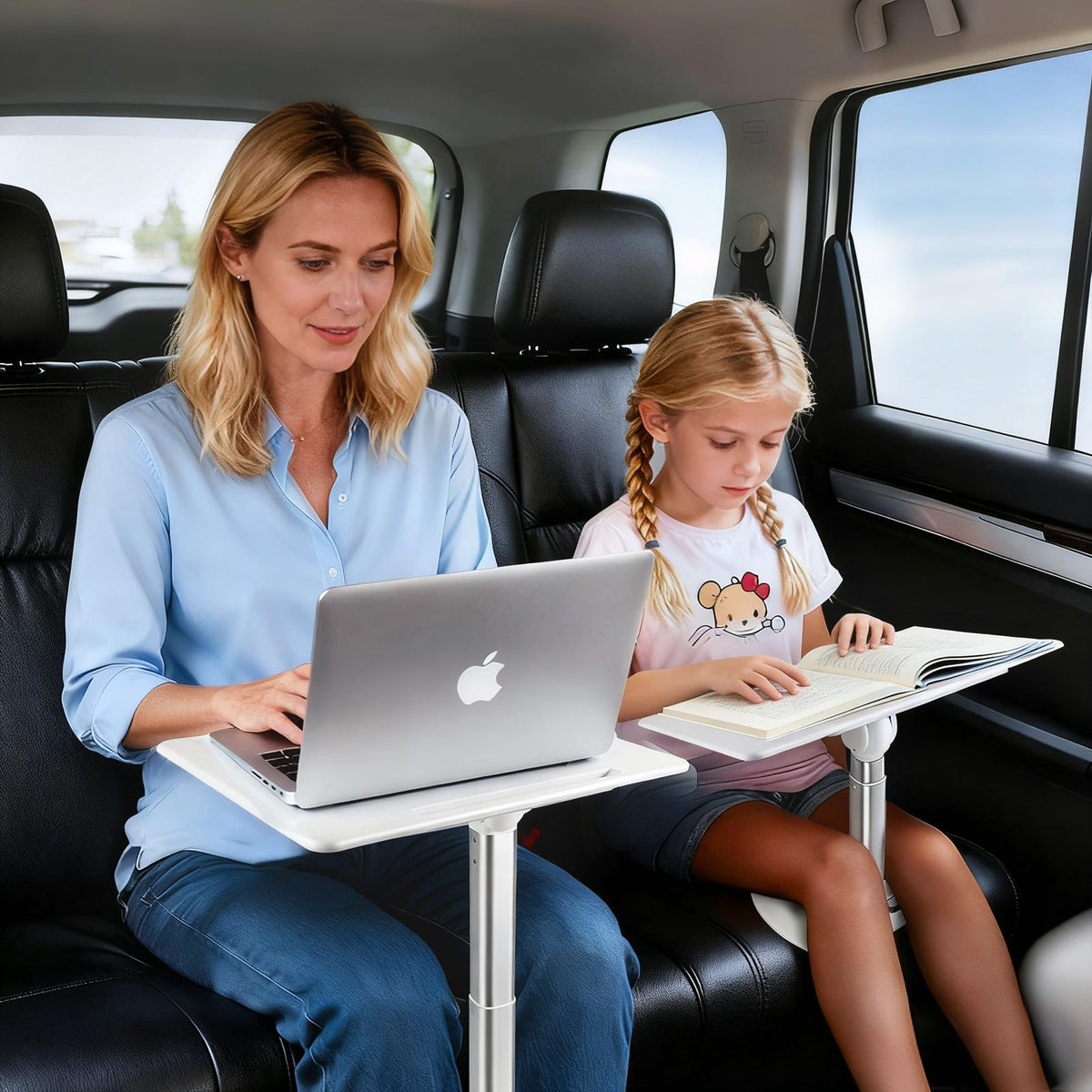 GiftmiyHime car desk-laptop-seat enables on-the-go work from the passenger seat.