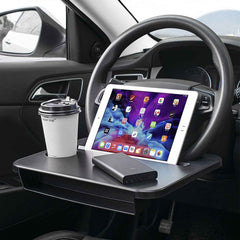 Gihunk double-use steering wheel tray with cup holder for meals on the go