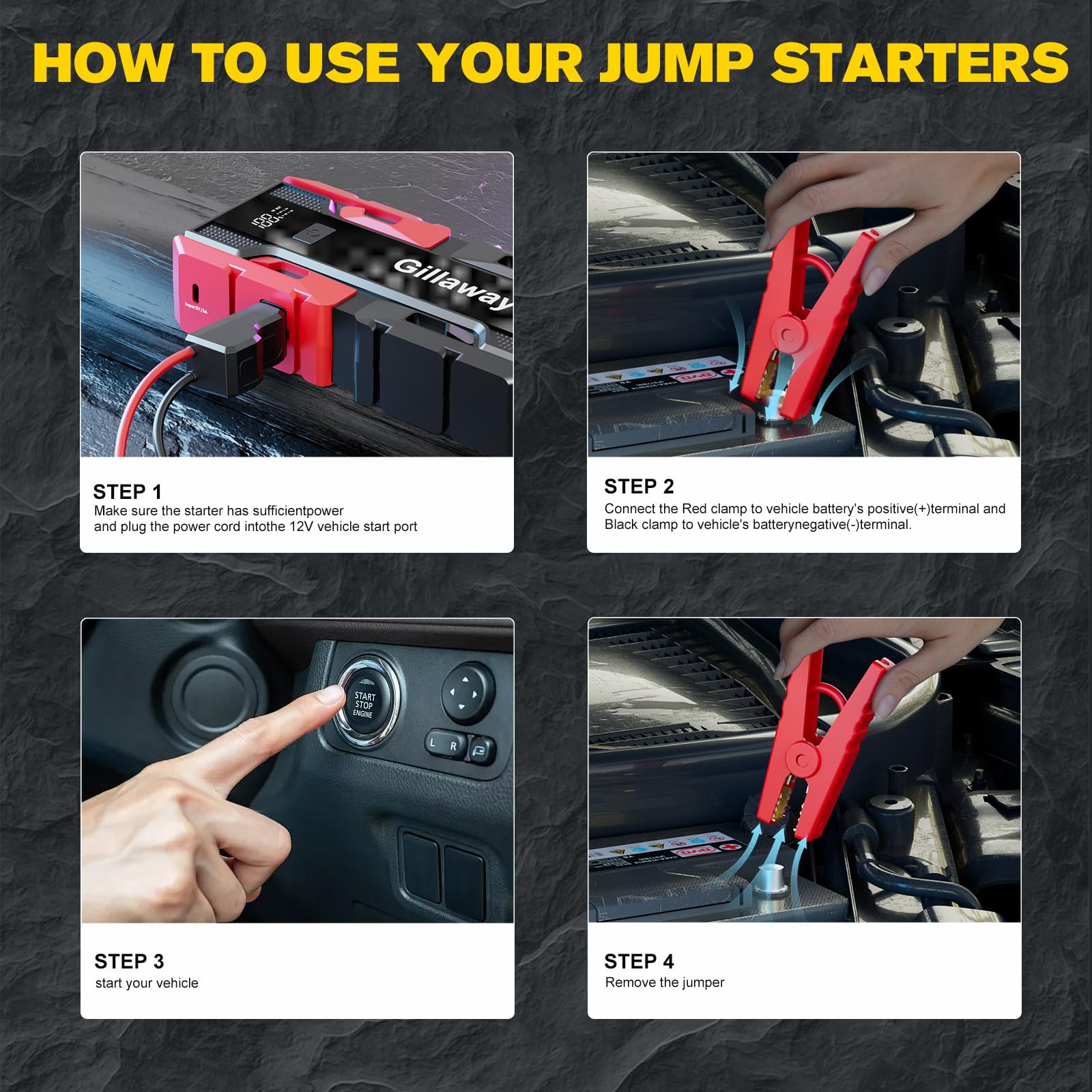 Gillaway 001B jump starter USB port for device charging