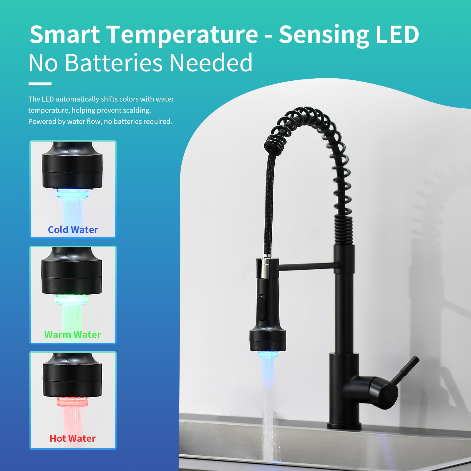 GIMILI faucet body made of 304 stainless steel resists rust