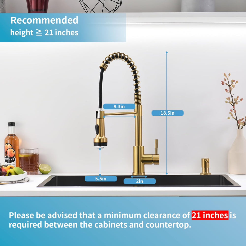 GIMILI pull-down spray faucet demonstrating flexible reach for deep sinks.