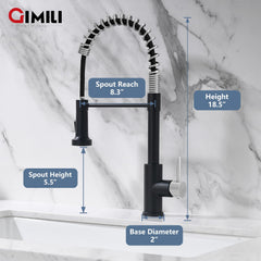 GIMILI faucet in black and nickel finish adds durable style to kitchens.