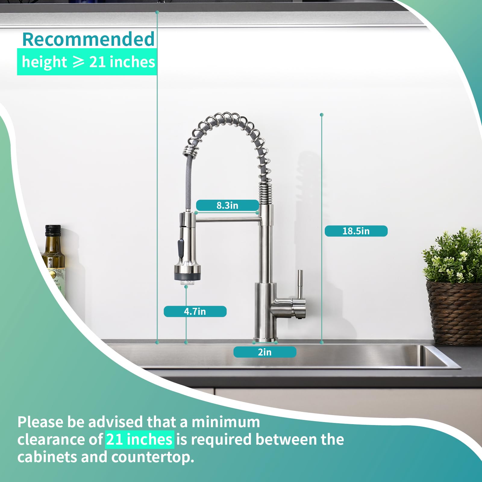 GIMILI pull-down sprayer extended for thorough sink rinsing