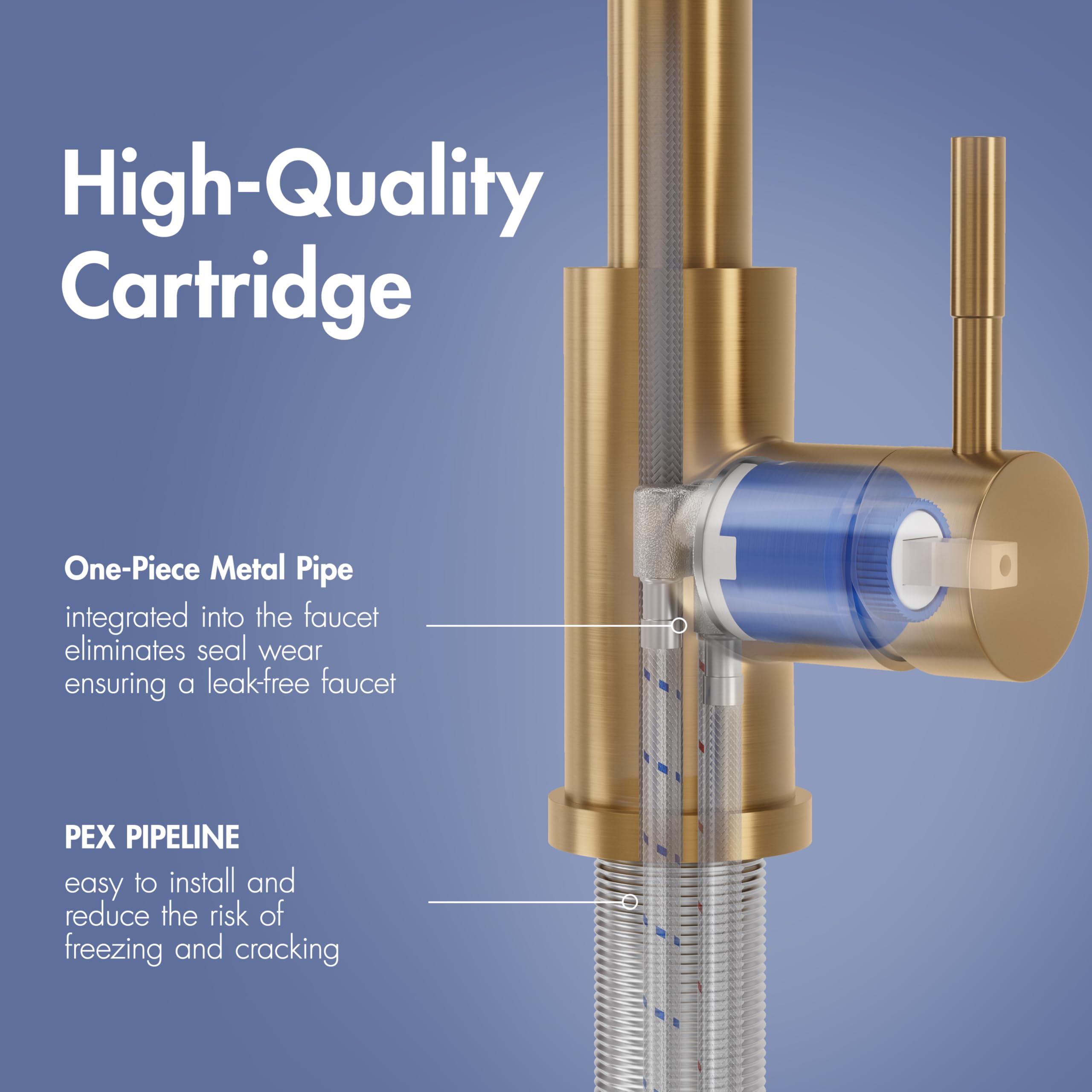 GIMILI retractable hose enables reach to sink corners.