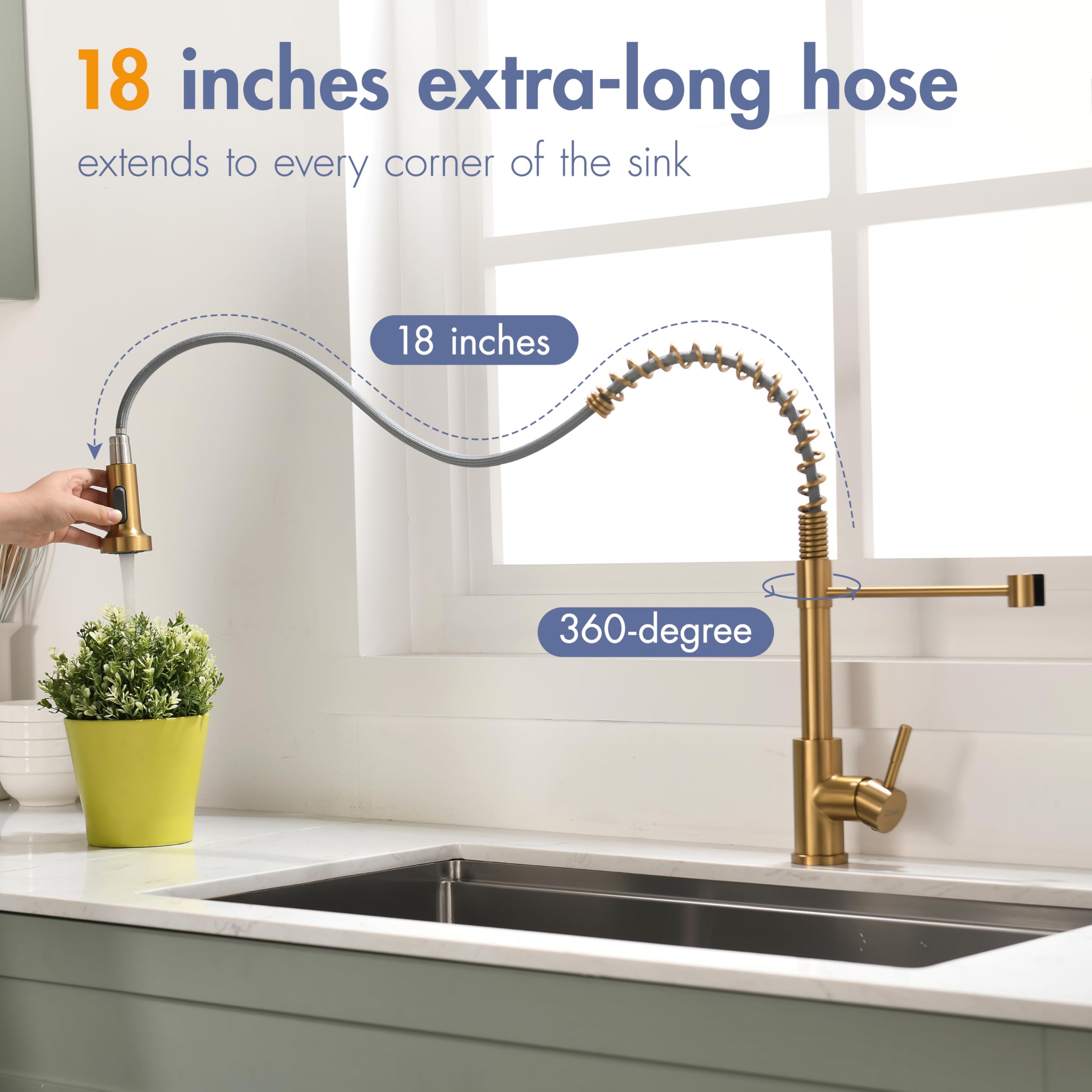 GIMILI 23.6 inch supply hoses simplify hot and cold connections.
