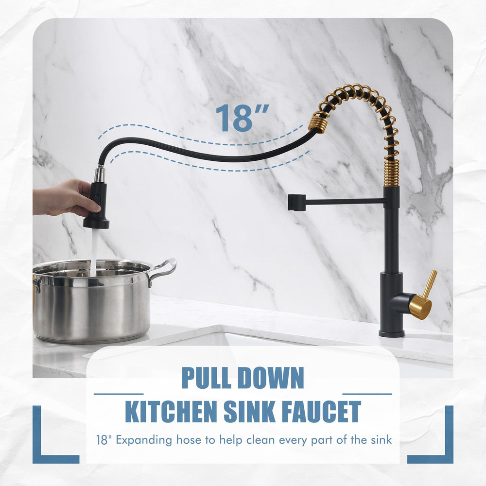 GIMILI retractable hose faucet reaches corners for thorough sink cleaning.