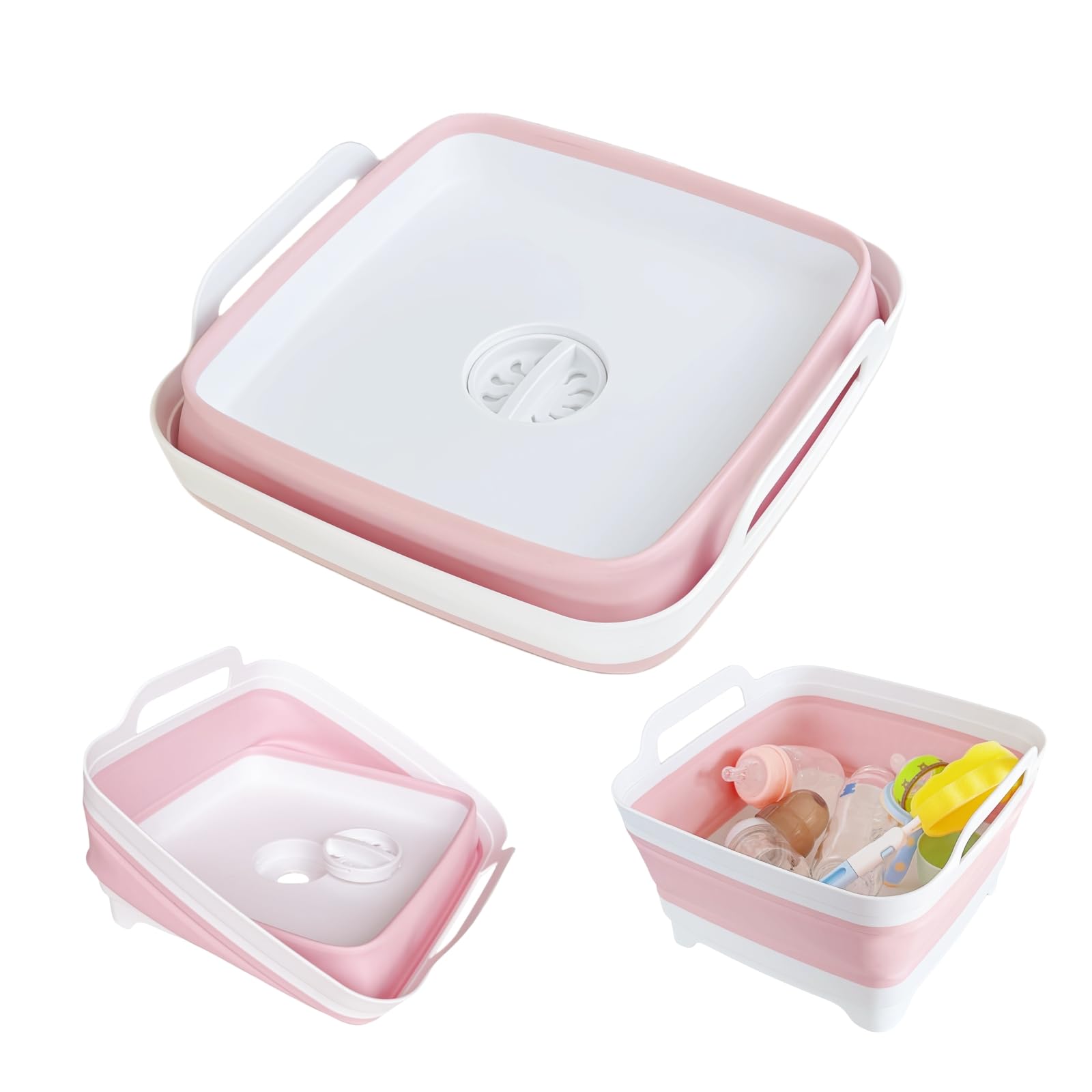GIMWA collapsible wash basin in pink for quick baby bottle cleanup