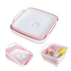 GIMWA collapsible wash basin in pink for quick baby bottle cleanup
