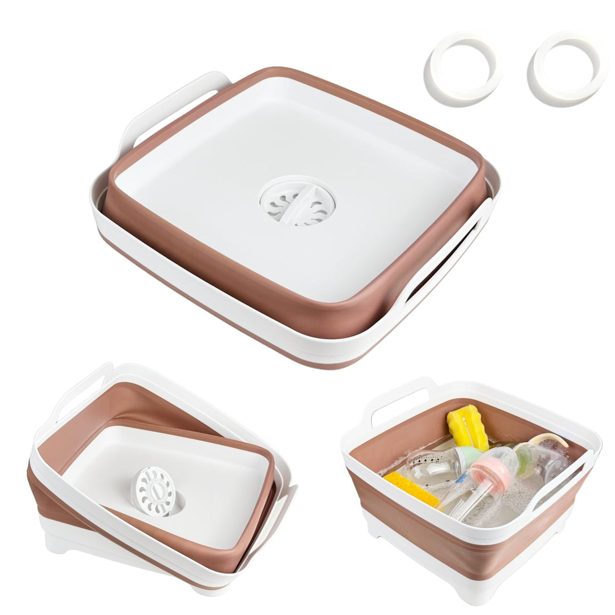 GIMWA collapsible wash basin bottle-washing keeps baby bottles clean on the go.
