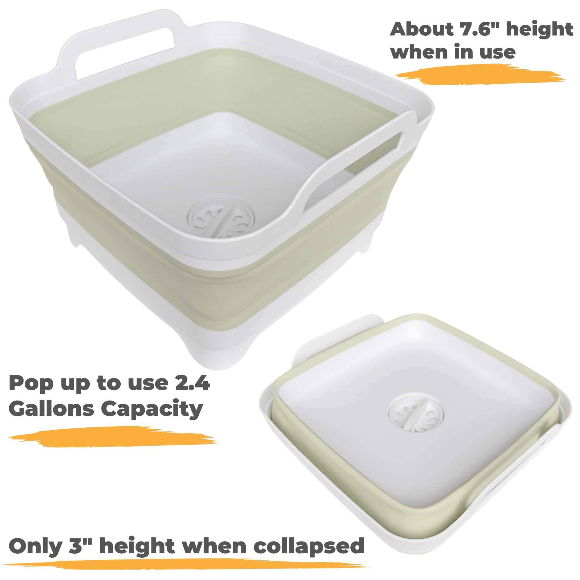 GIMWA dish tub collapses to save space and still holds dishes.