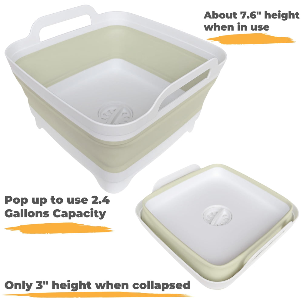 GIMWA dish tub collapses to save space and still holds dishes.