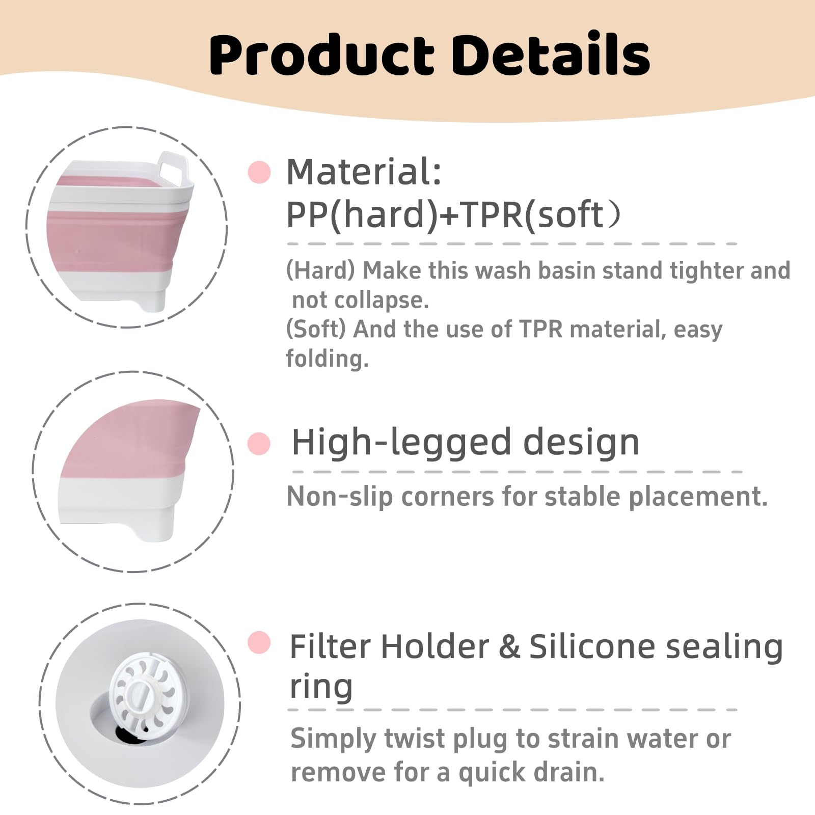 GIMWA elevated feet keep the basin stable and clean