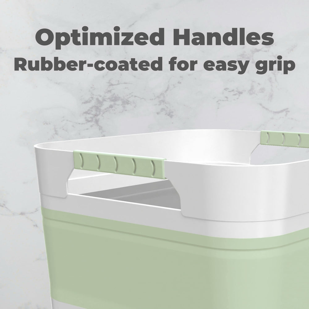 GIMWA foldable wash basin in green, easy storage after use.