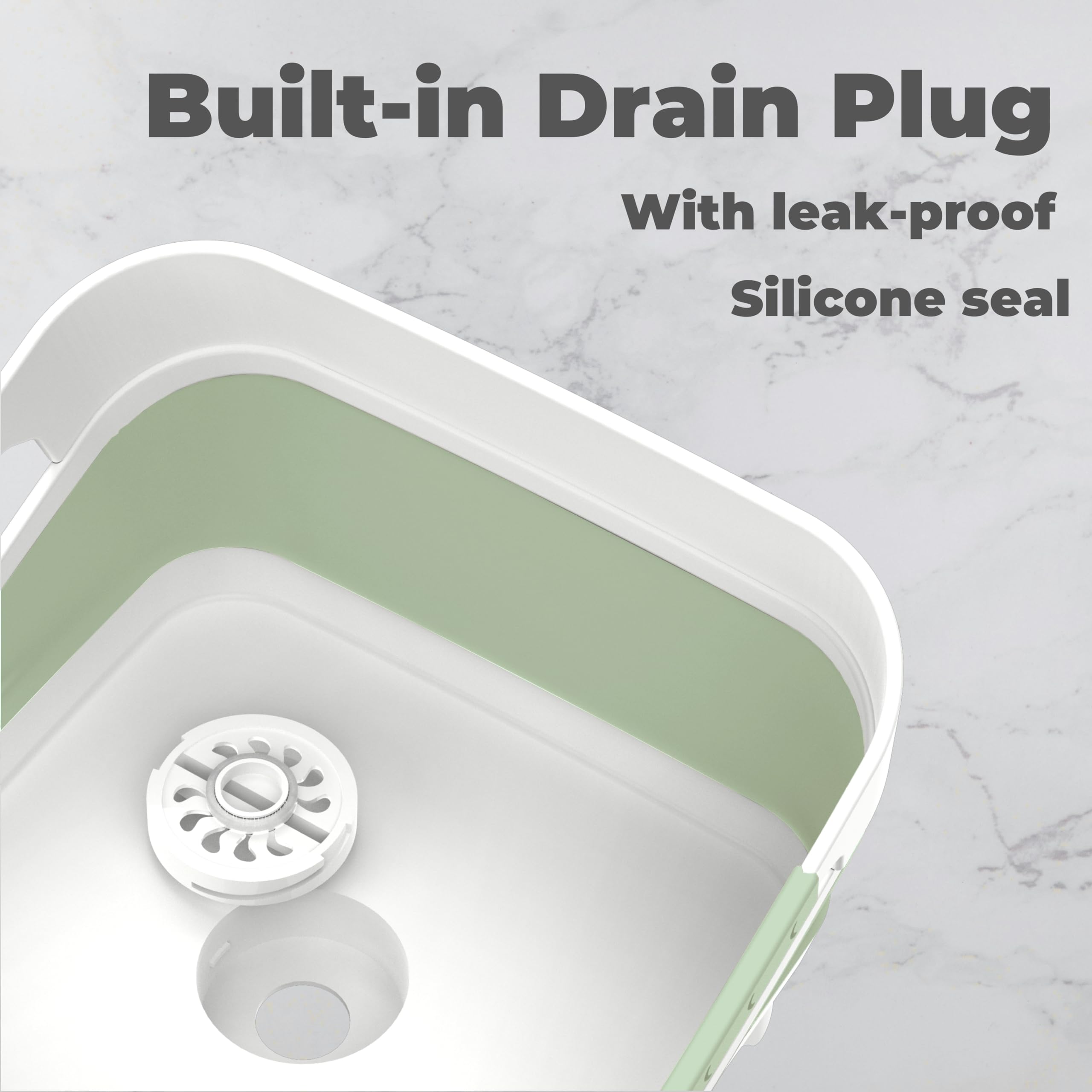 GIMWA RV sink basin in green, a sturdy on-the-go cleaning companion.