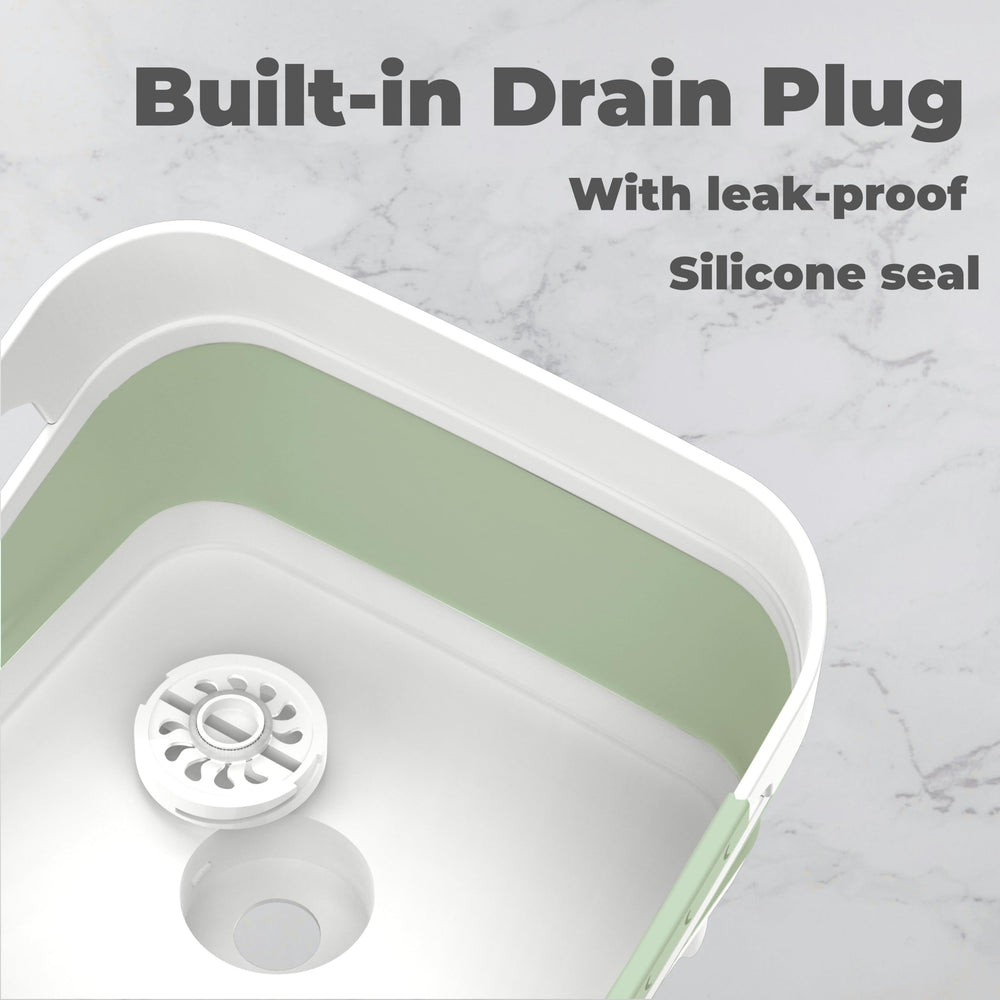 GIMWA RV sink basin in green, a sturdy on-the-go cleaning companion.