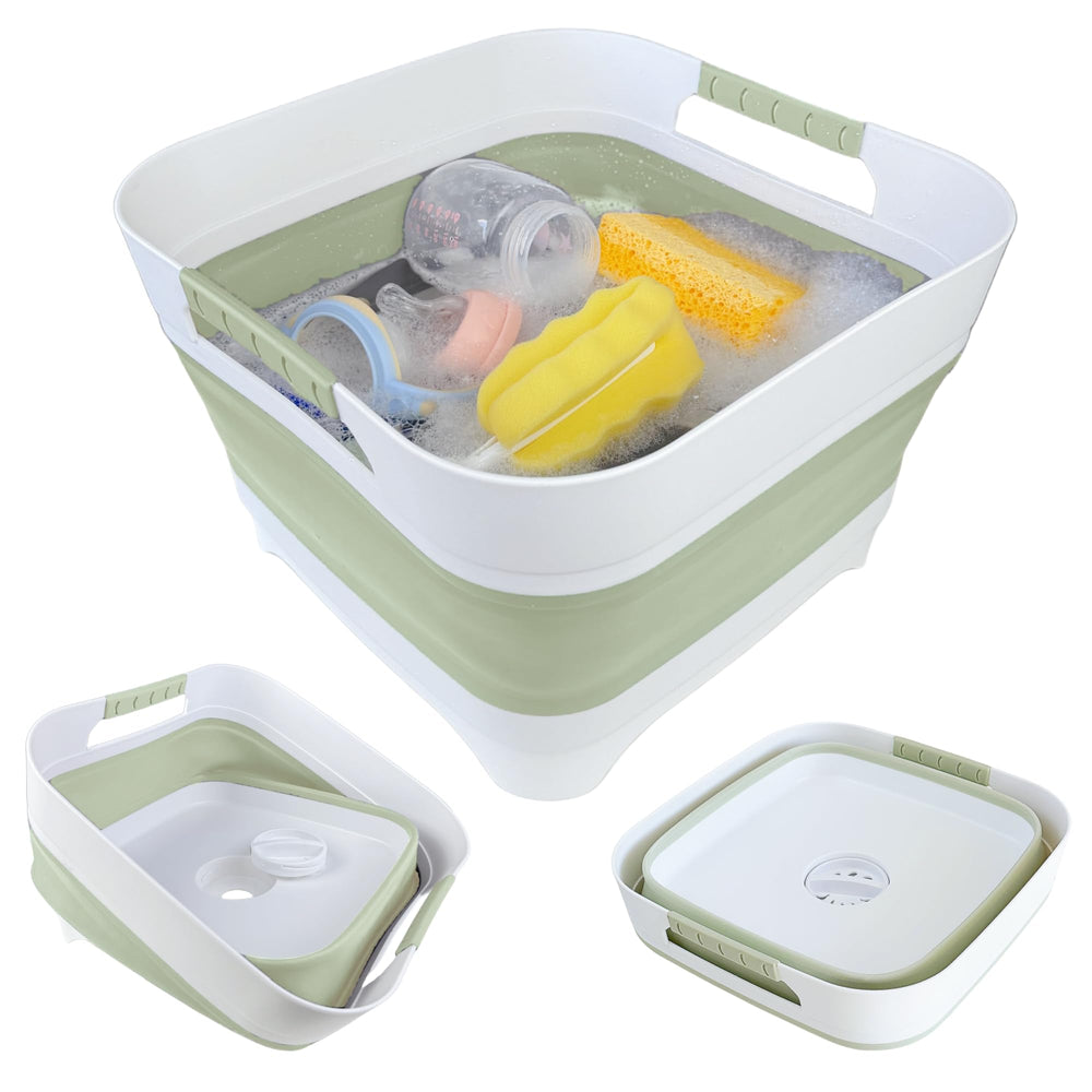 GIMWA wash basin for baby bottles in green, ideal for soaking and cleaning.