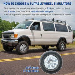 GINDAOLULU 16-inch wheel simulators rear-left view with durable stainless steel