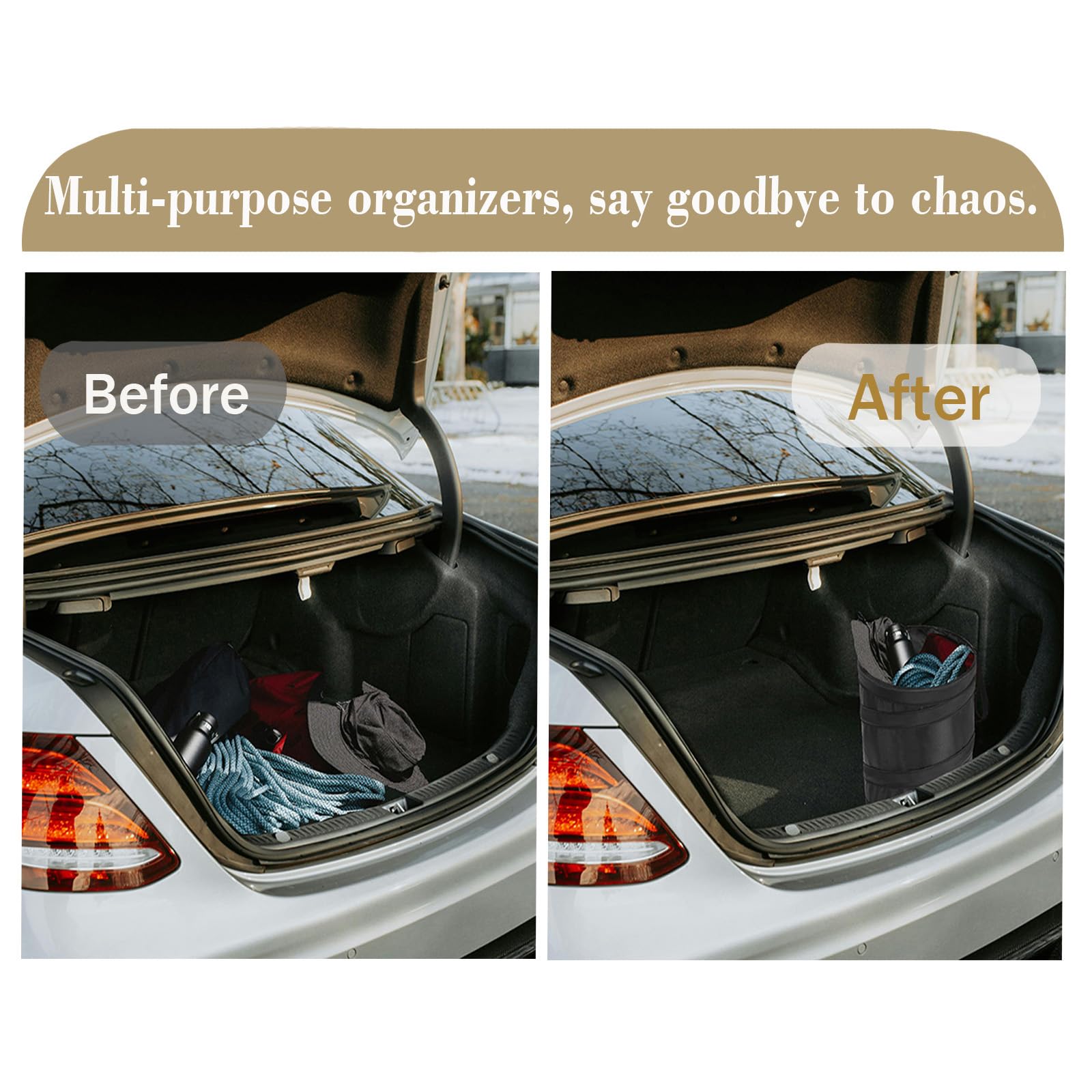 Ginsco large-capacity car trash bin holds more waste between trips