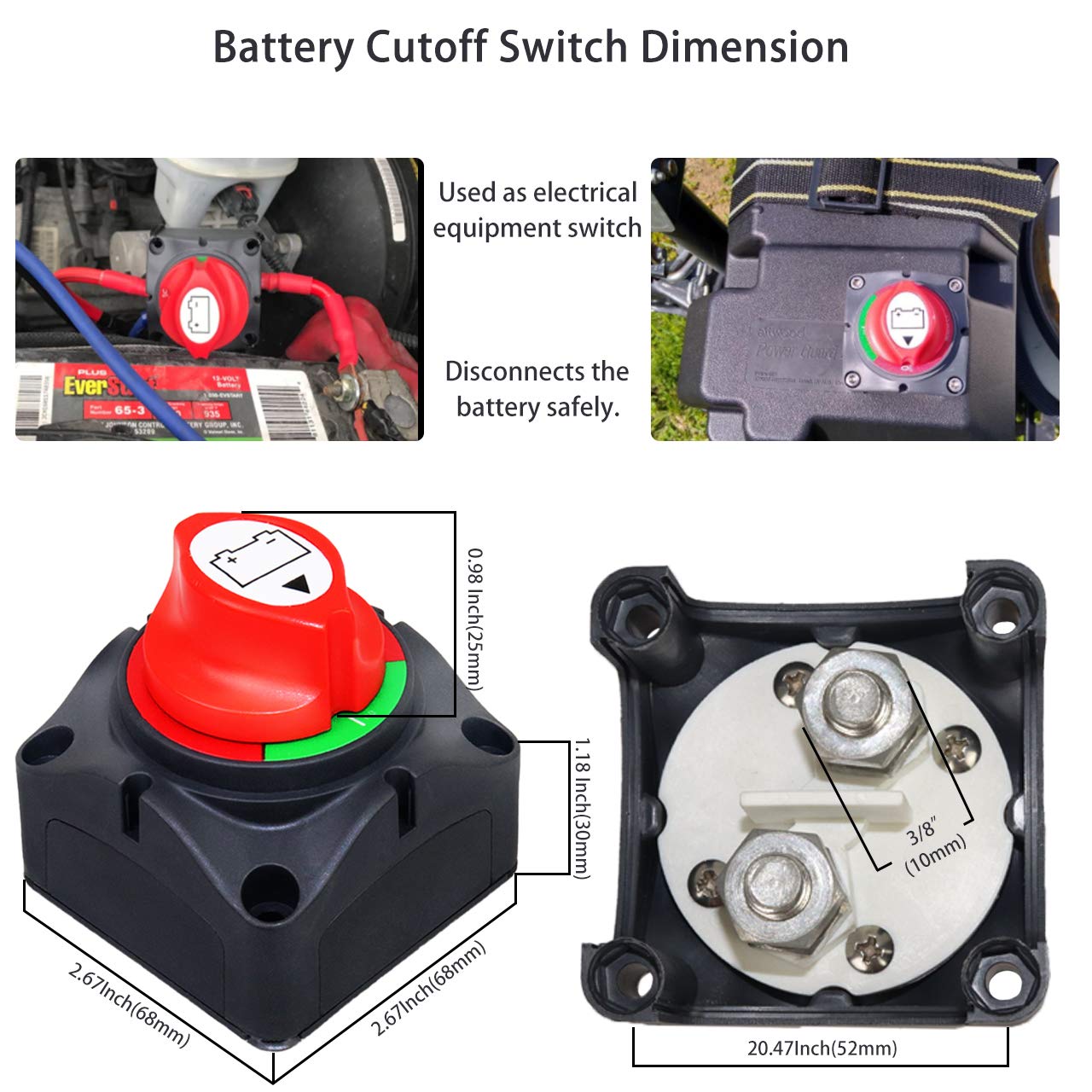 Gioyonil on-off switch with two positions for quick power management.