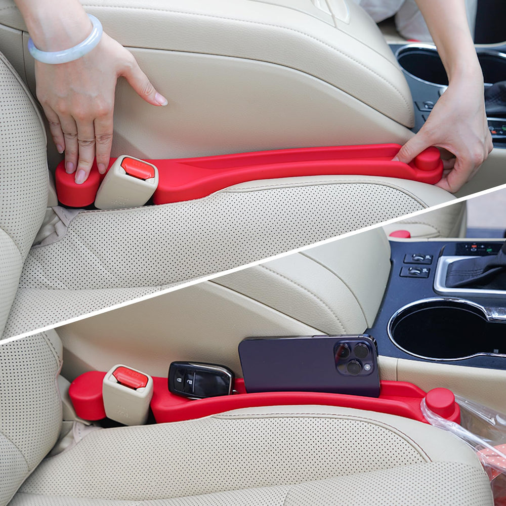 Givifive gap filler front seat coverage prevents items from slipping into the gap.