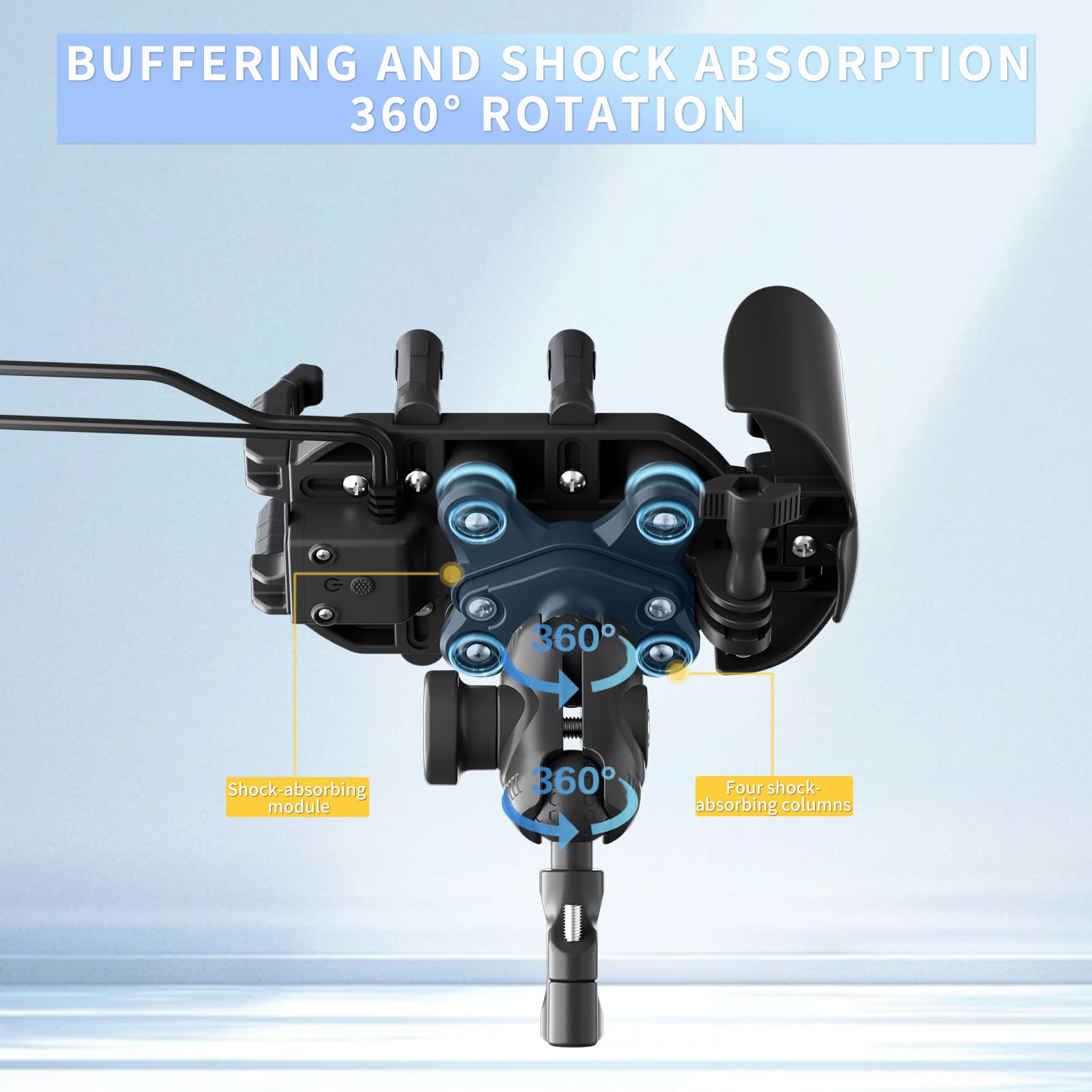 GIYOKAJU shock-absorption silicone pads protect the phone on bumpy roads.