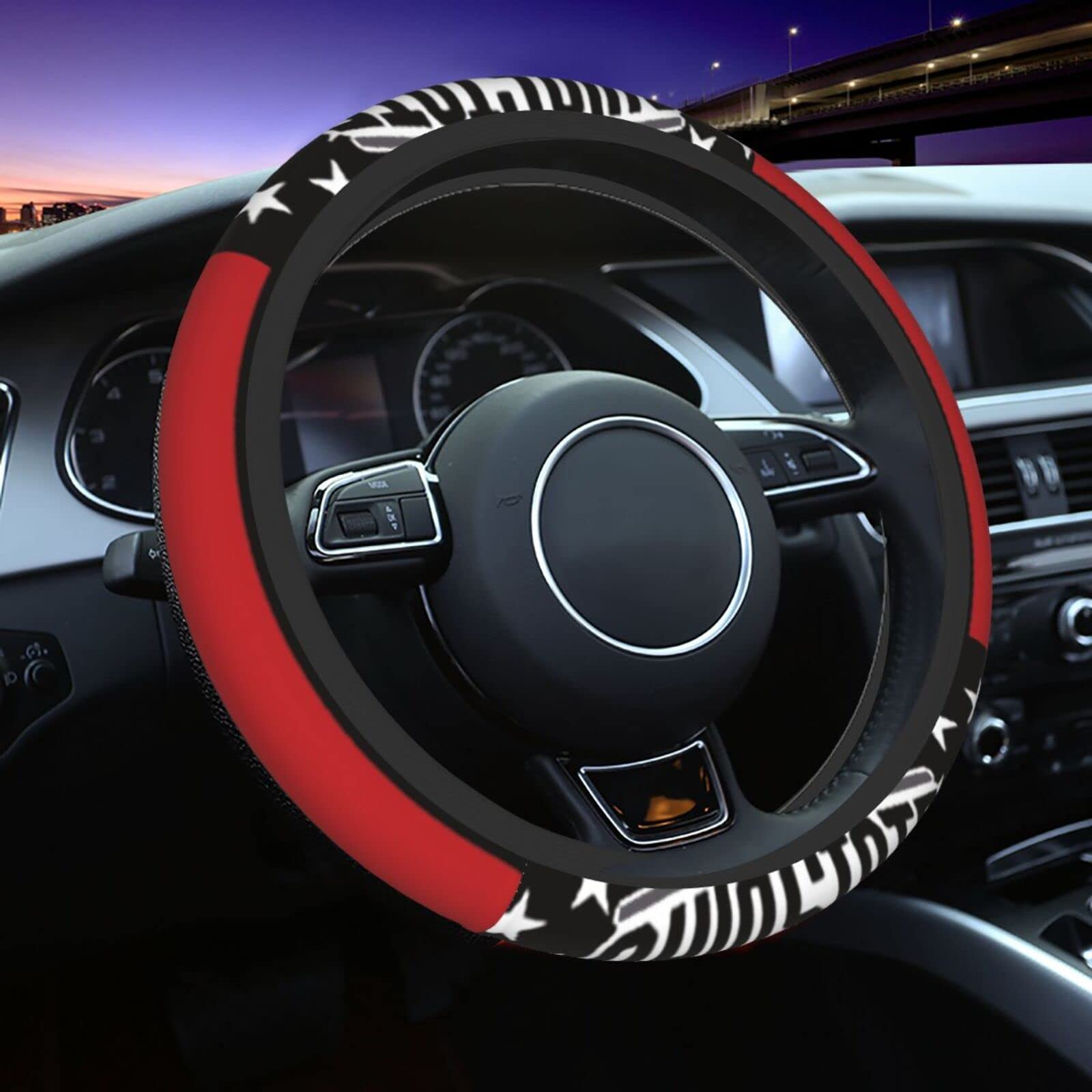 GJdd_diy non-slip steering wheel cover helps maintain grip during long drives