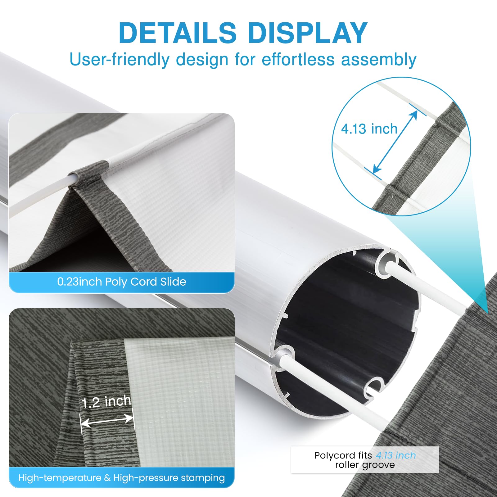 Glamful universal-fit RV awning fabric adapts to most RVs, campers, and trailers