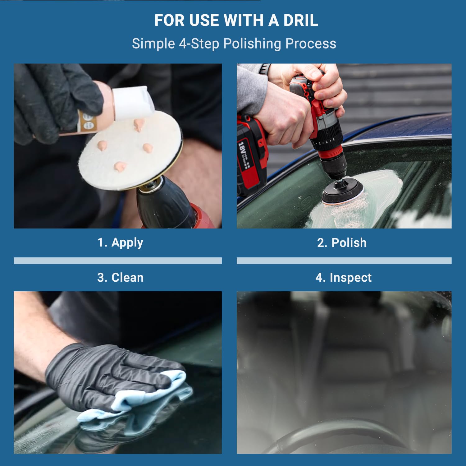 Glass Polish DIY safe for laminated and tempered automotive glass