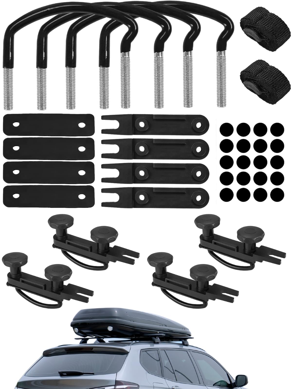 Glazeal roof box U-bolt clamps with inside width 82mm securely fit most racks