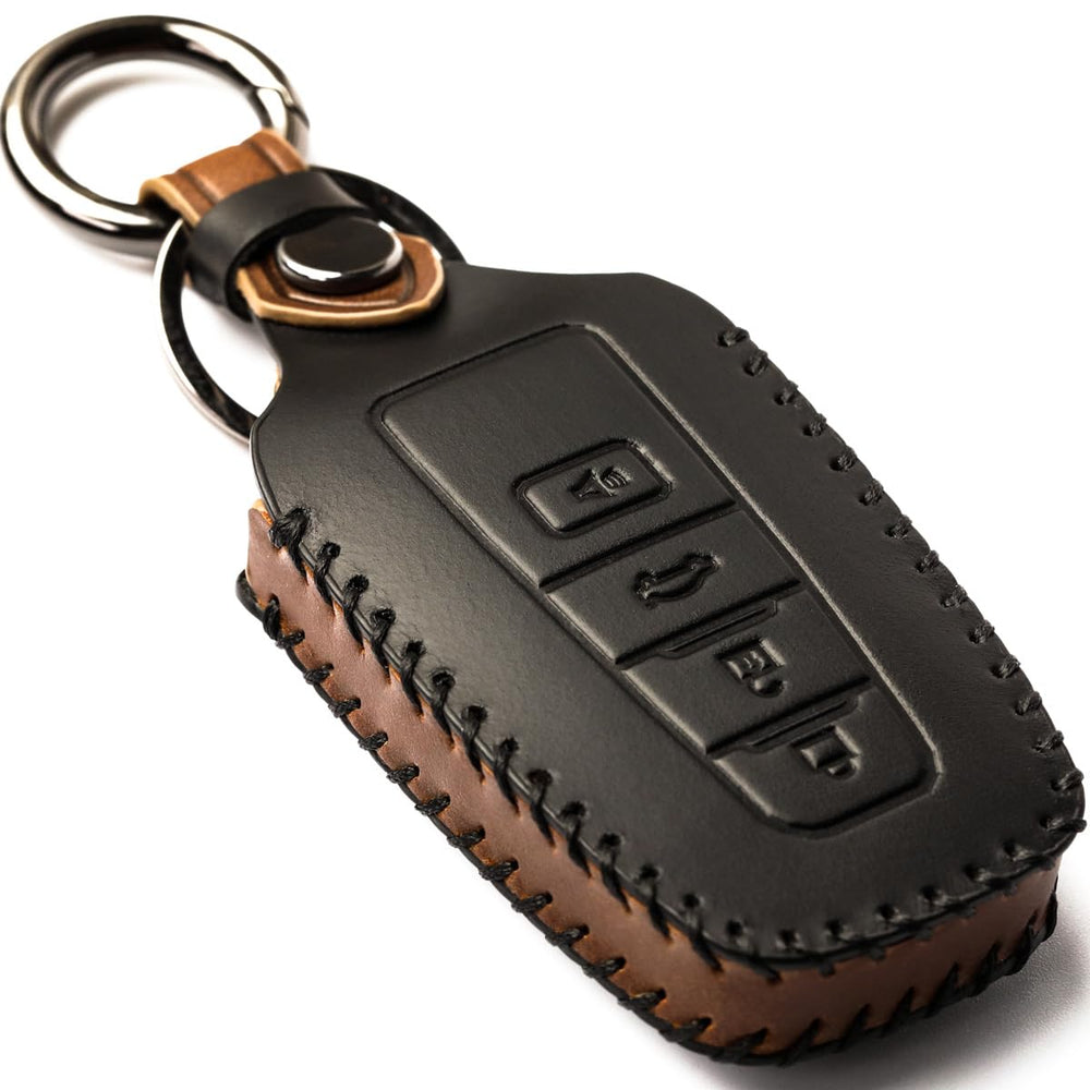 GLECHAZ leather key fob cover for Camry; protects buttons and adds style.