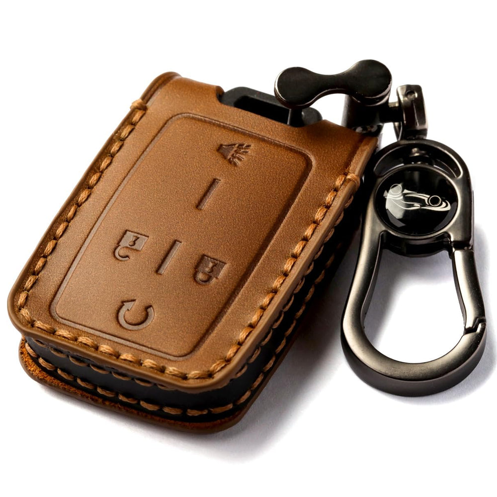 GLECHAZ leather key fob cover for Colorado Brown blends durability with refined look.