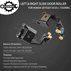 Gledewen slide door roller assembly right side for Honda Odyssey, improved ease