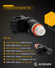 Gledewen 8-hole fuel injector pack for reliable Honda/Acura fuel delivery.