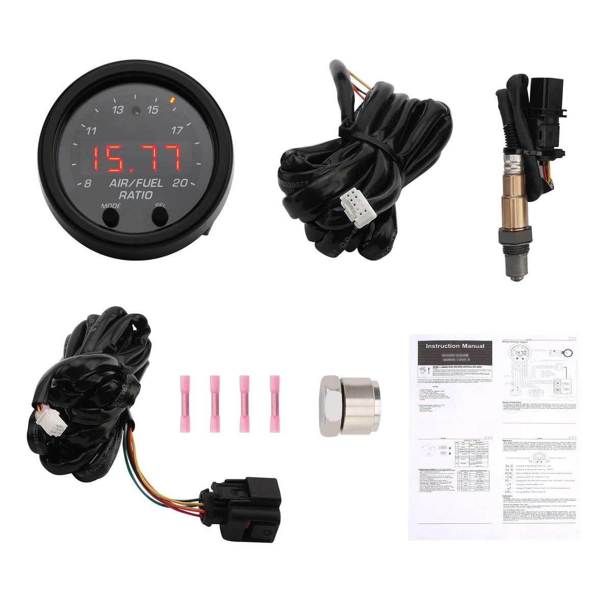 Gledewen AFR 52mm gauge front view with LED display for real-time AFR monitoring